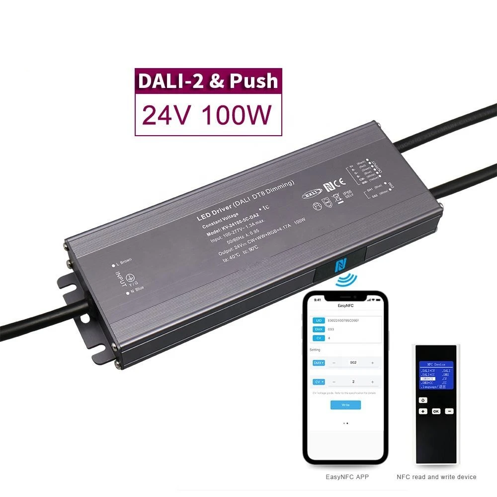 100W DALI কনস্ট্যান্ট ভোল্টেজ সিসিটি ডিমিং LED ড্রাইভার