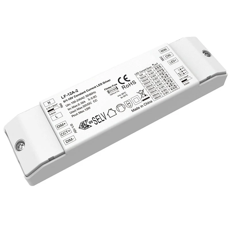 12W ধ্রুবক বর্তমান 0-10V সিসিটি ডিমেবল LED ড্রাইভার