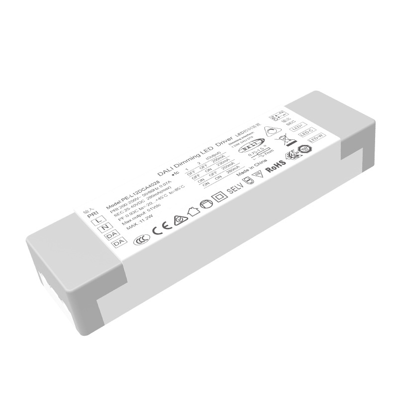 12W ধ্রুবক বর্তমান DALI CCT ডিমেবল LED ড্রাইভার
