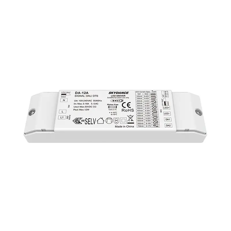 12W ধ্রুবক বর্তমান DALI Dimmable LED ড্রাইভার