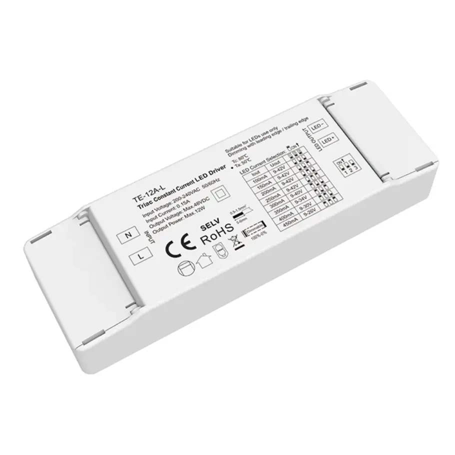 12W ধ্রুবক বর্তমান Triac Dimming LED ড্রাইভার