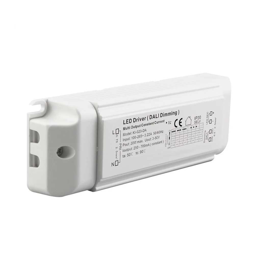 20W ডালি ডিমিং কনস্ট্যান্ট বর্তমান LED ড্রাইভার