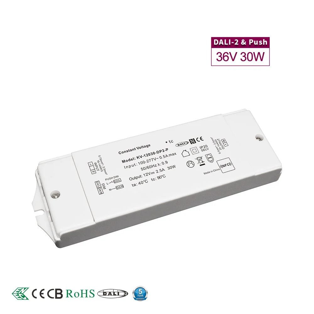 36V ধ্রুবক ভোল্টেজ 30W DALI Dimmable LED ড্রাইভার