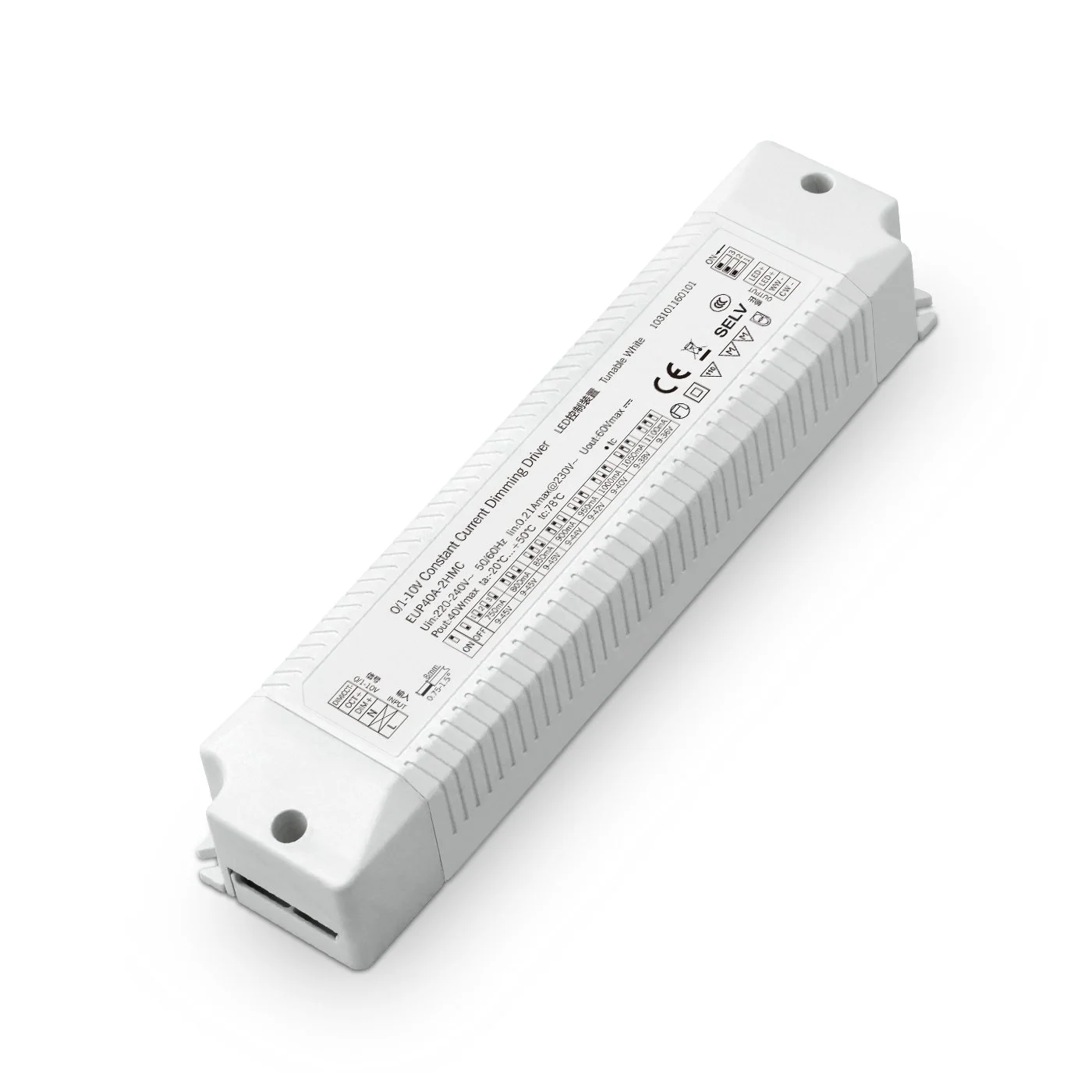 40W 0-10V ধ্রুবক বর্তমান CCT Dimmable LED ড্রাইভার