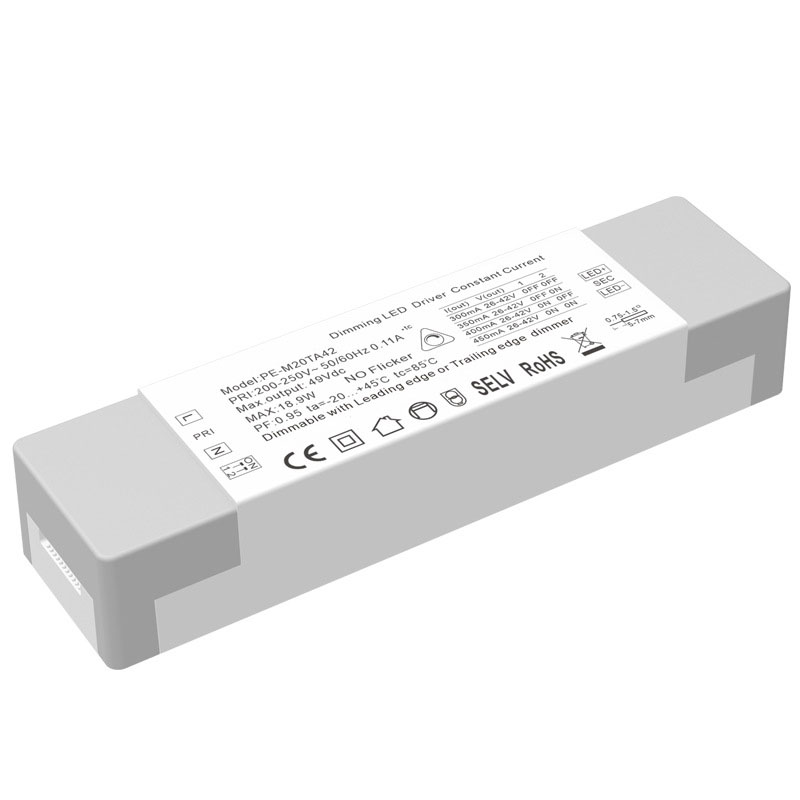 20W ধ্রুবক বর্তমান Triac Dimmable LED ড্রাইভার
